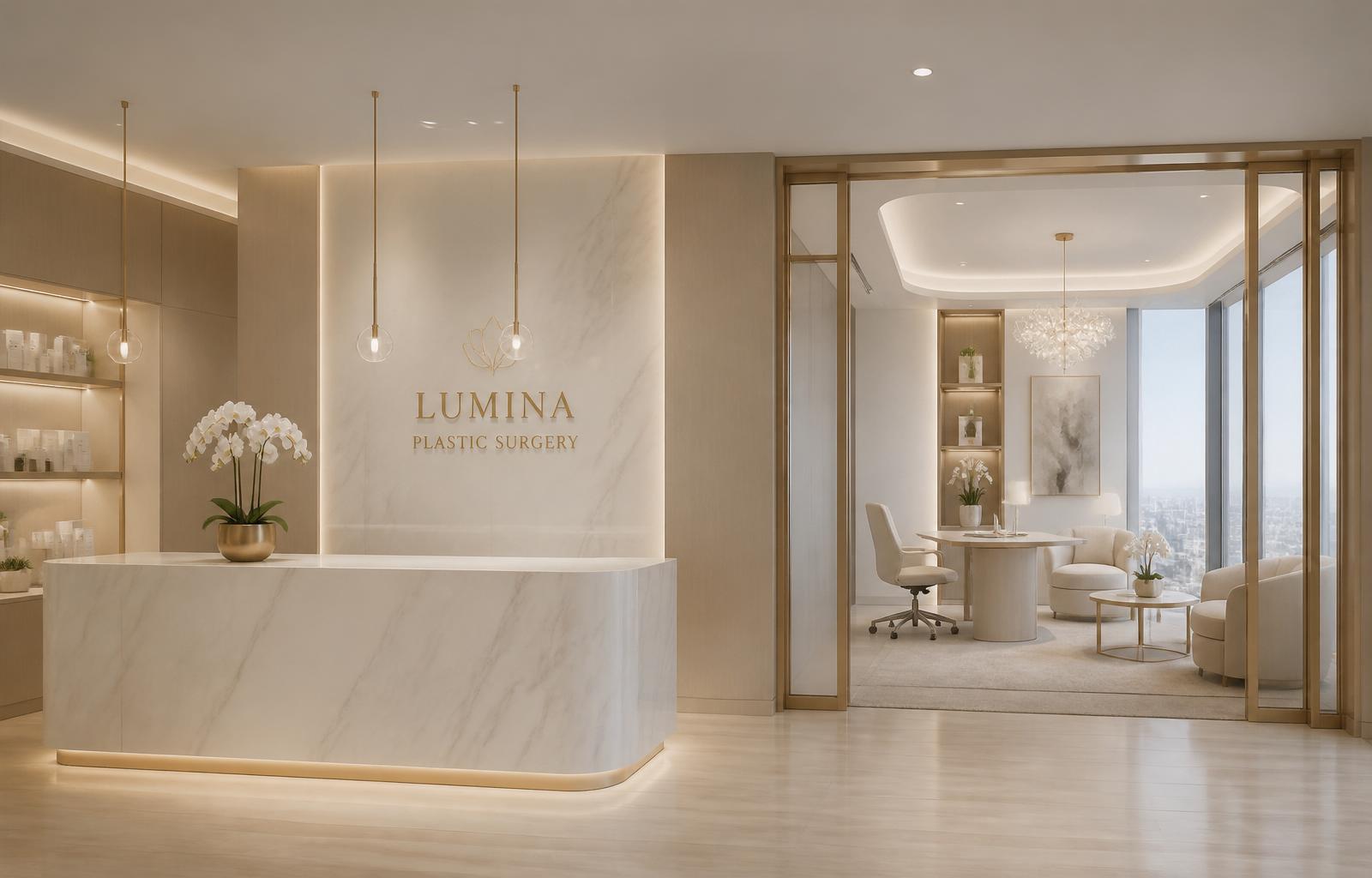 Luxury plastic surgery office with elegant lighting